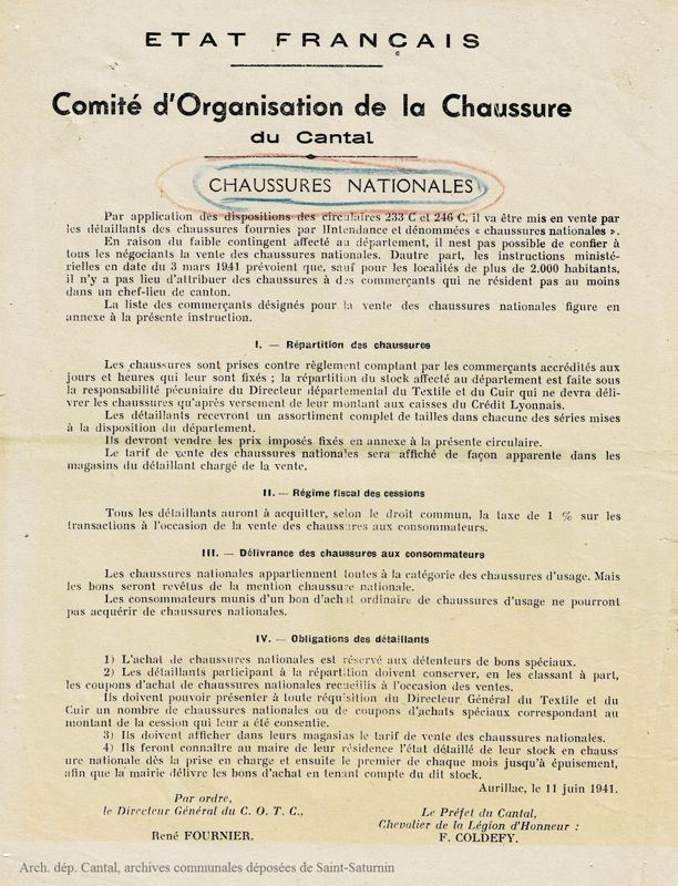 De la difficulté de trouver chaussure à son pied en 1941