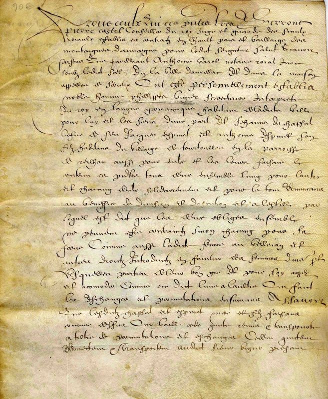 Echange entre Philippe Vigier, secrétaire interprète du Roi en langue germanique, et Jehanne de Chapsal, veuve de Jacques Espinet (1606)
