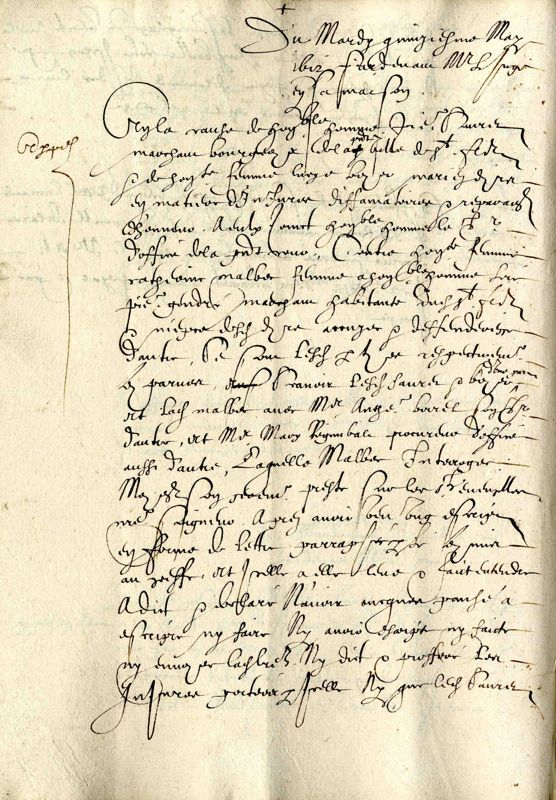 Audience d'un procès en diffamation à Saint-Flour (1612)