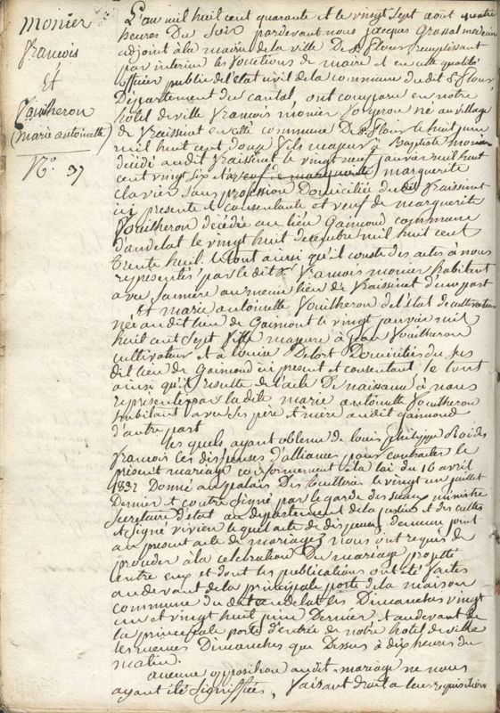 Acte de mariage du 27 août 1848