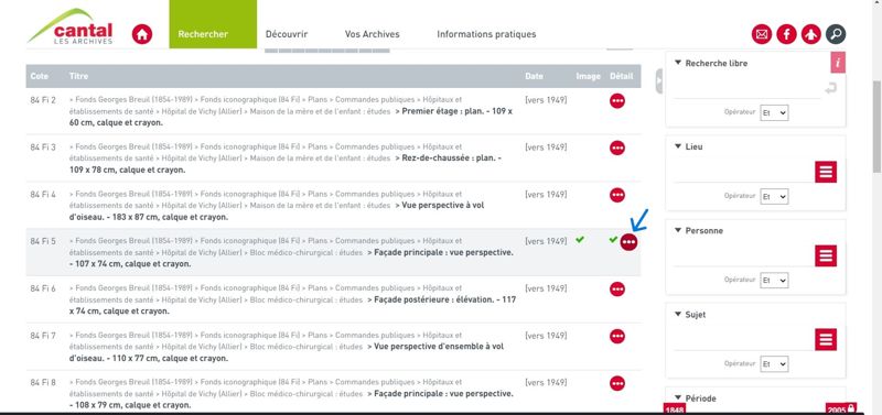 Affichage de la fiche "détail"