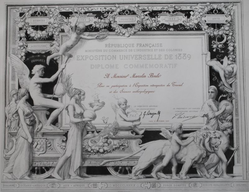 Diplôme commémoratif de l’exposition universelle de 1889 (Paris)