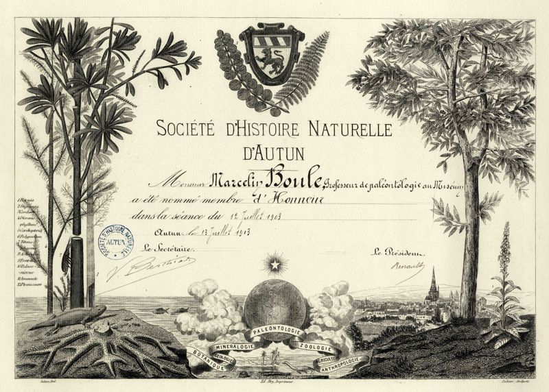 Membre d’honneur de la société d’histoire naturelle d’Autun