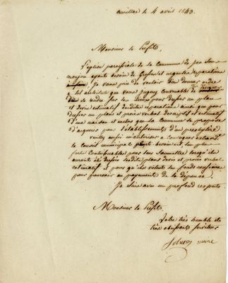 Requête du maire au préfet pour la réalisation de réparations urgentes (1843)