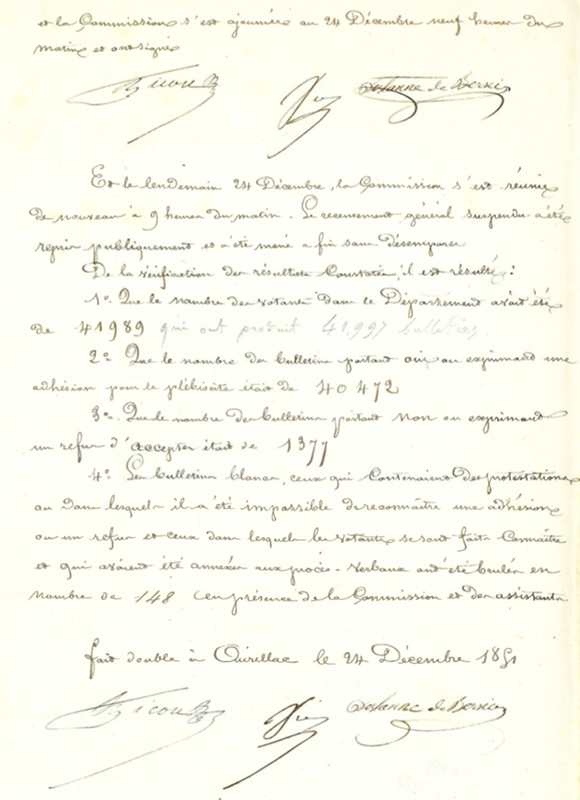 Recensement général des votes dans le département du Cantal (cote ADC 2 M 1)