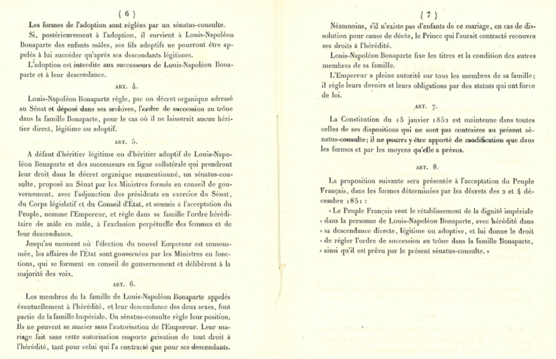 Instructions officielles du ministre de l’Intérieur aux préfets, 7 novembre 1852 (cote ADC 2 M 1)