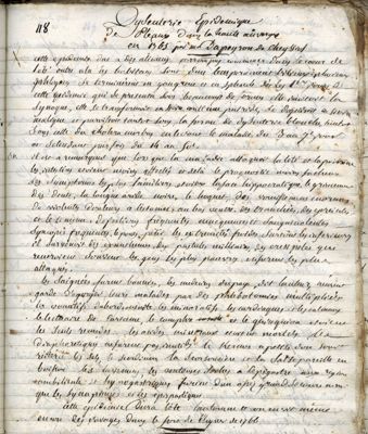 Relation de l'épidémie de Pleaux par M. Dapeyron de Cheyssiol