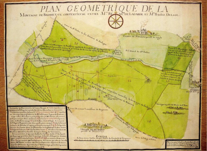 Montagne de Broussette (Girgols) : plan manuscrit ancien. - Paris, Archives nationales