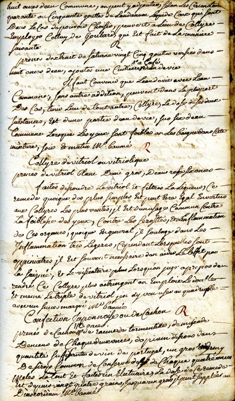 Pour préparer un collyre vitriolique