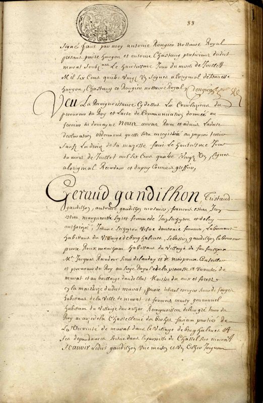 Terrier pour le roi de la châtellenie des Bros 