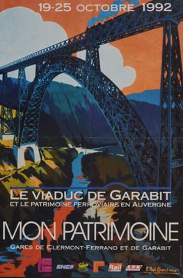 Affiche de l'exposition "Le viaduc de Garabit et le patrimoine ferroviaire en Auvergne" - AD015_1FI302