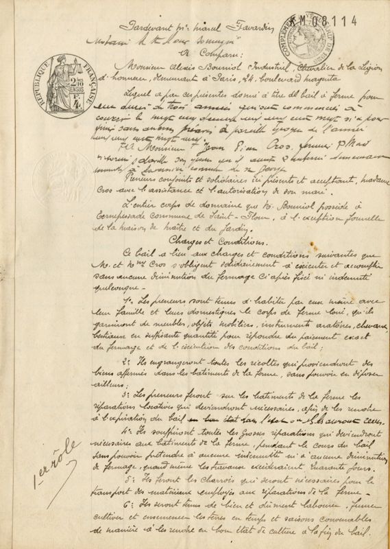 Bail à ferme (23 mars 1927)
