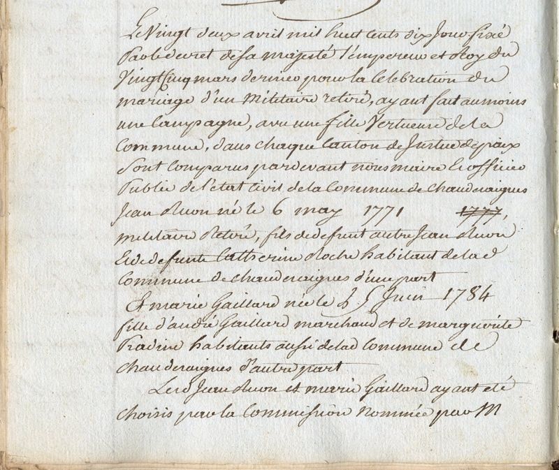 Les « Mariés de l’Empereur » (1810)