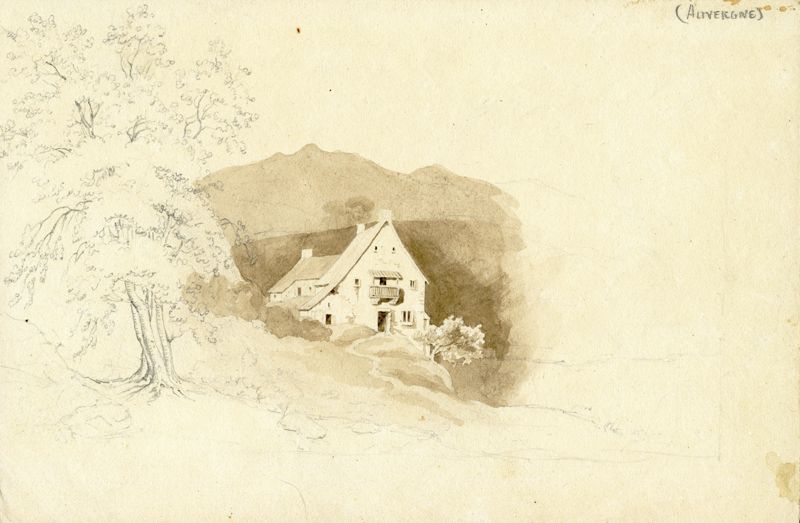 Maison auvergnate au creux d’un vallon, par Alfred Delorieux