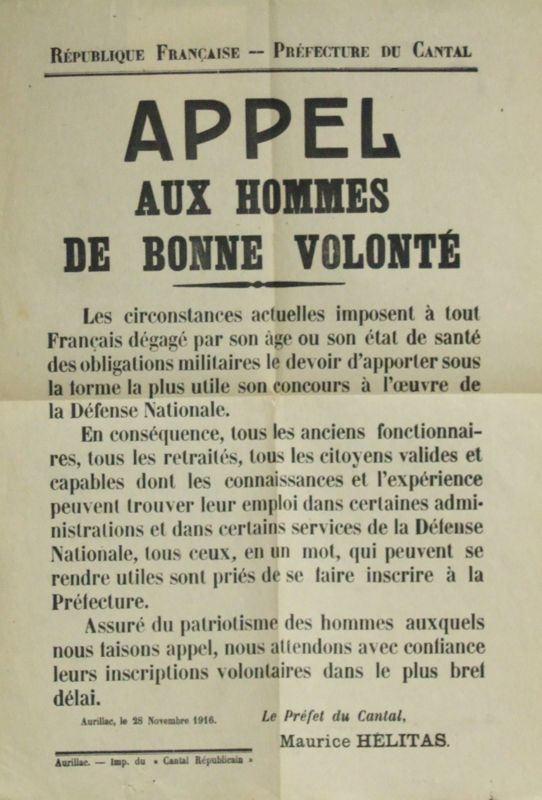 Appel aux hommes de bonne volonté 