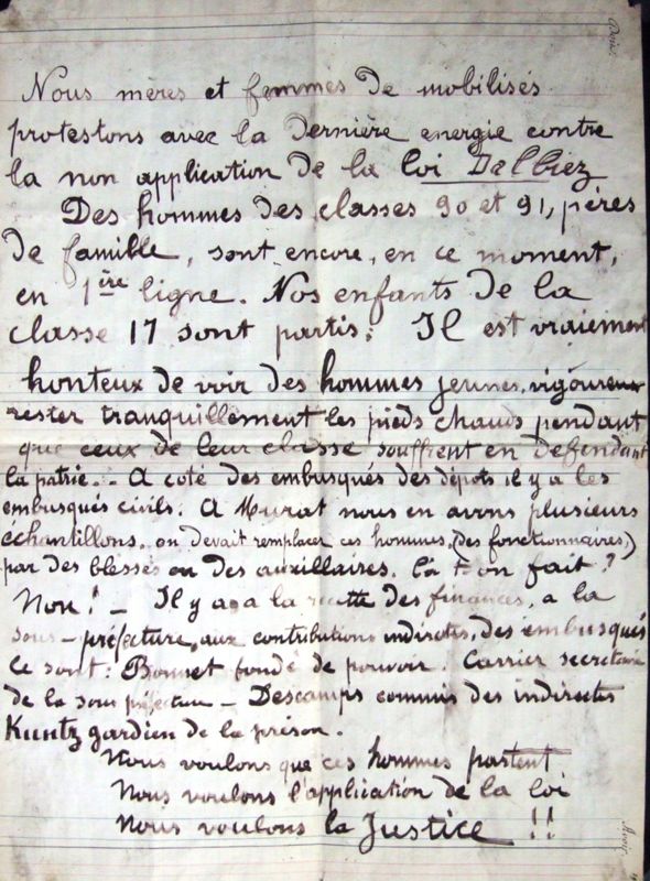 Les embusqués au front ! Les Murataises se mettent en colère 