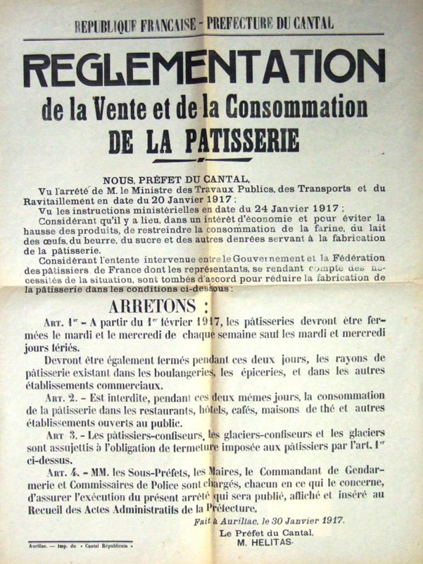 Fermeture des pâtisseries 