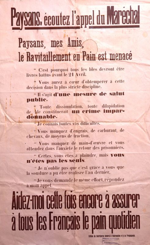 Affiche de propagande destinée aux paysans