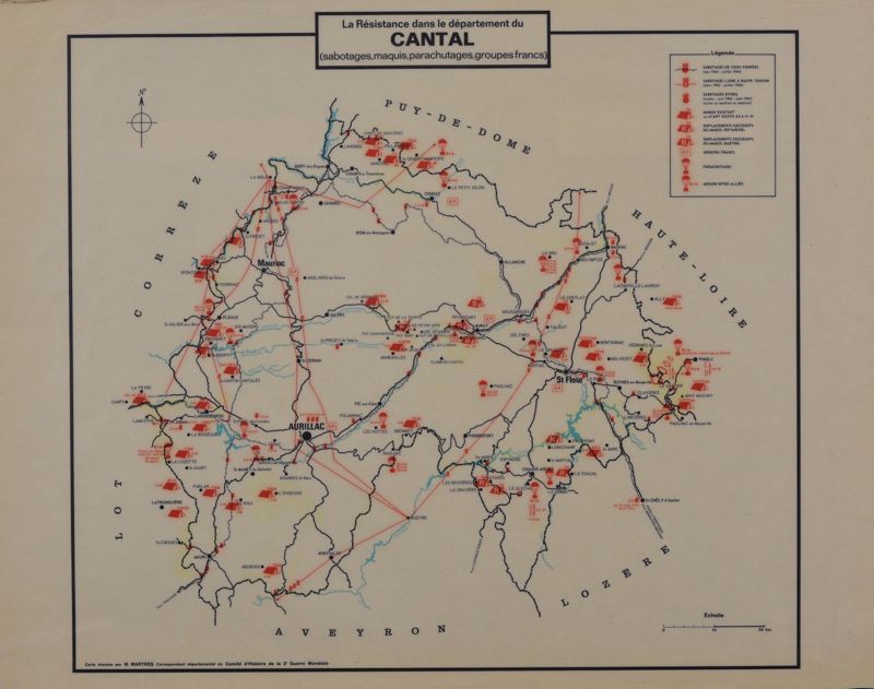 La Résistance dans le département du Cantal : sabotages, maquis, parachutage, groupes francs