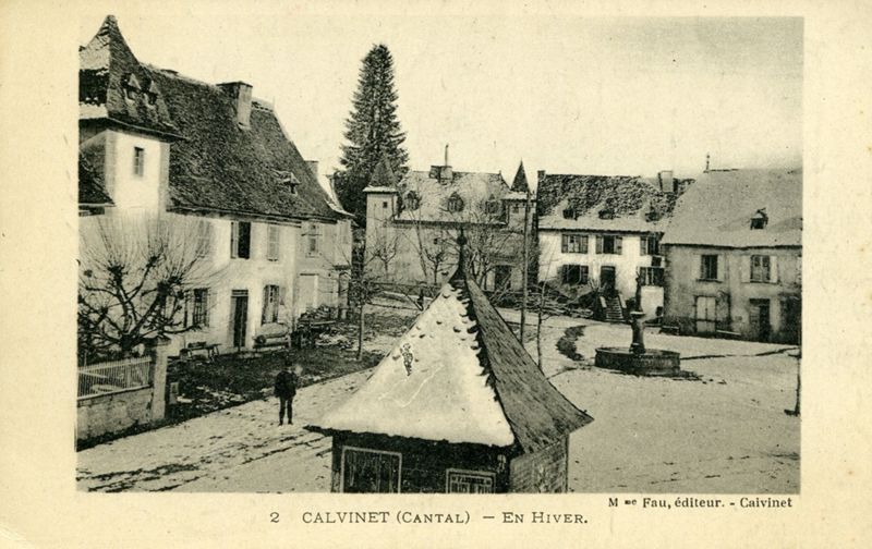Place de la Fontaine à Calvinet [ca. 1910] (ADC 18 Fi 10)