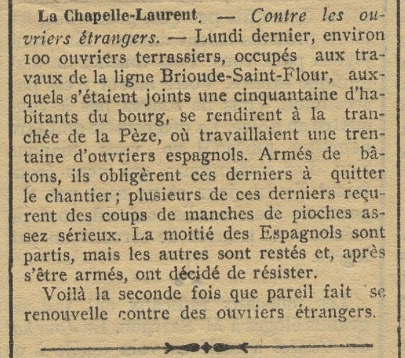 L'immigration et la place des étrangers dans le Cantal (1880-1914)