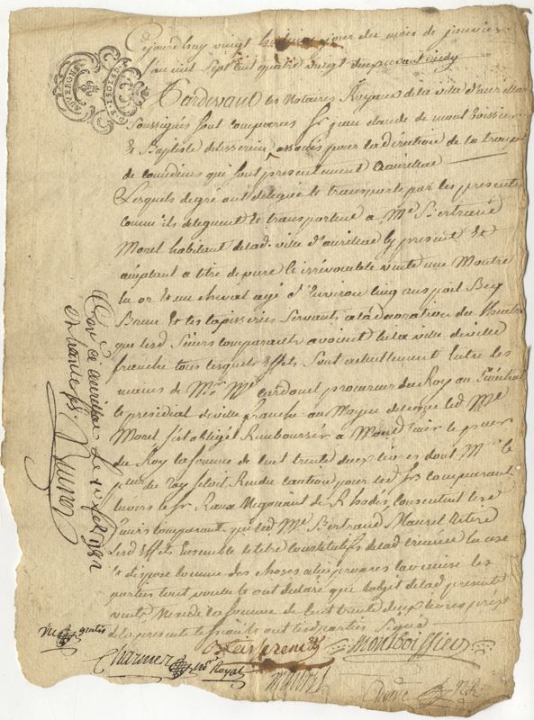 Des comédiens sur la paille (1782)