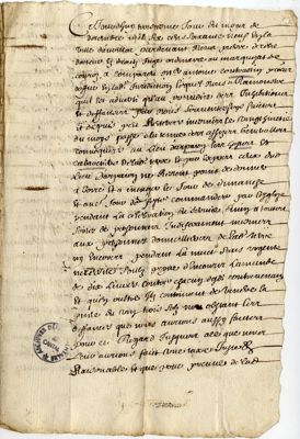 1ère page de la déposition