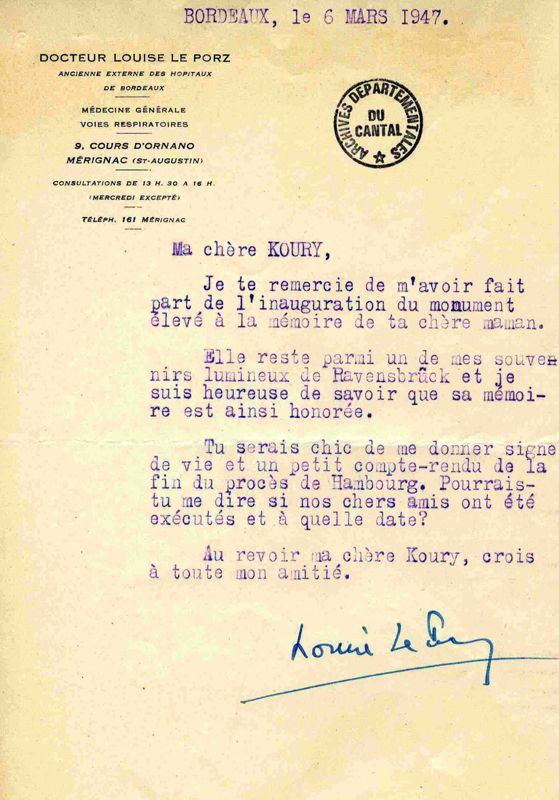 Réponse adressée à Germaine Tillion