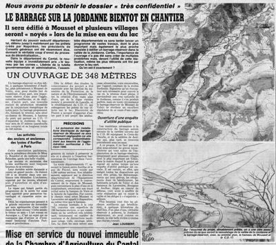 Barrage sur la Jordanne