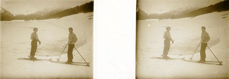 Couples de skieurs au Lioran