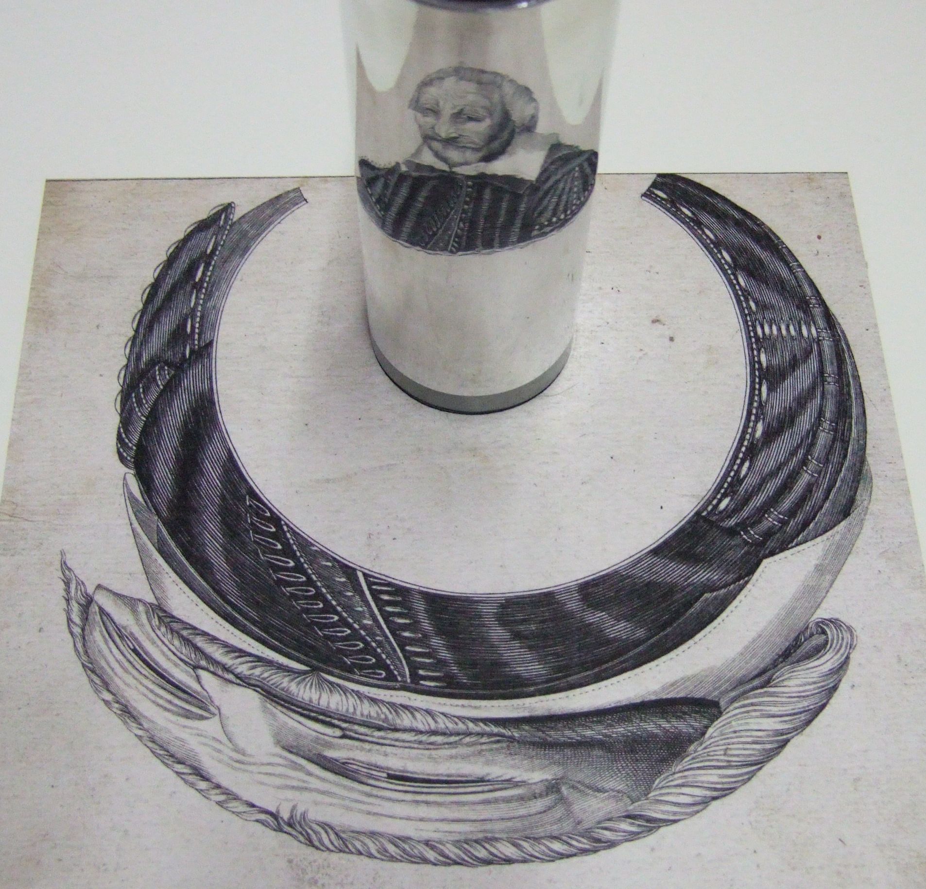 Portrait en anamorphose de Jacques d’Auzolles, seigneur de la Peyre (années 1640)