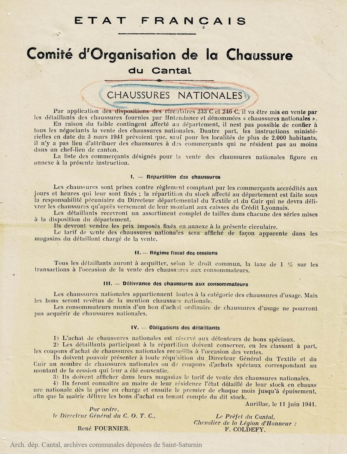 De la difficulté de trouver chaussure à son pied en 1941