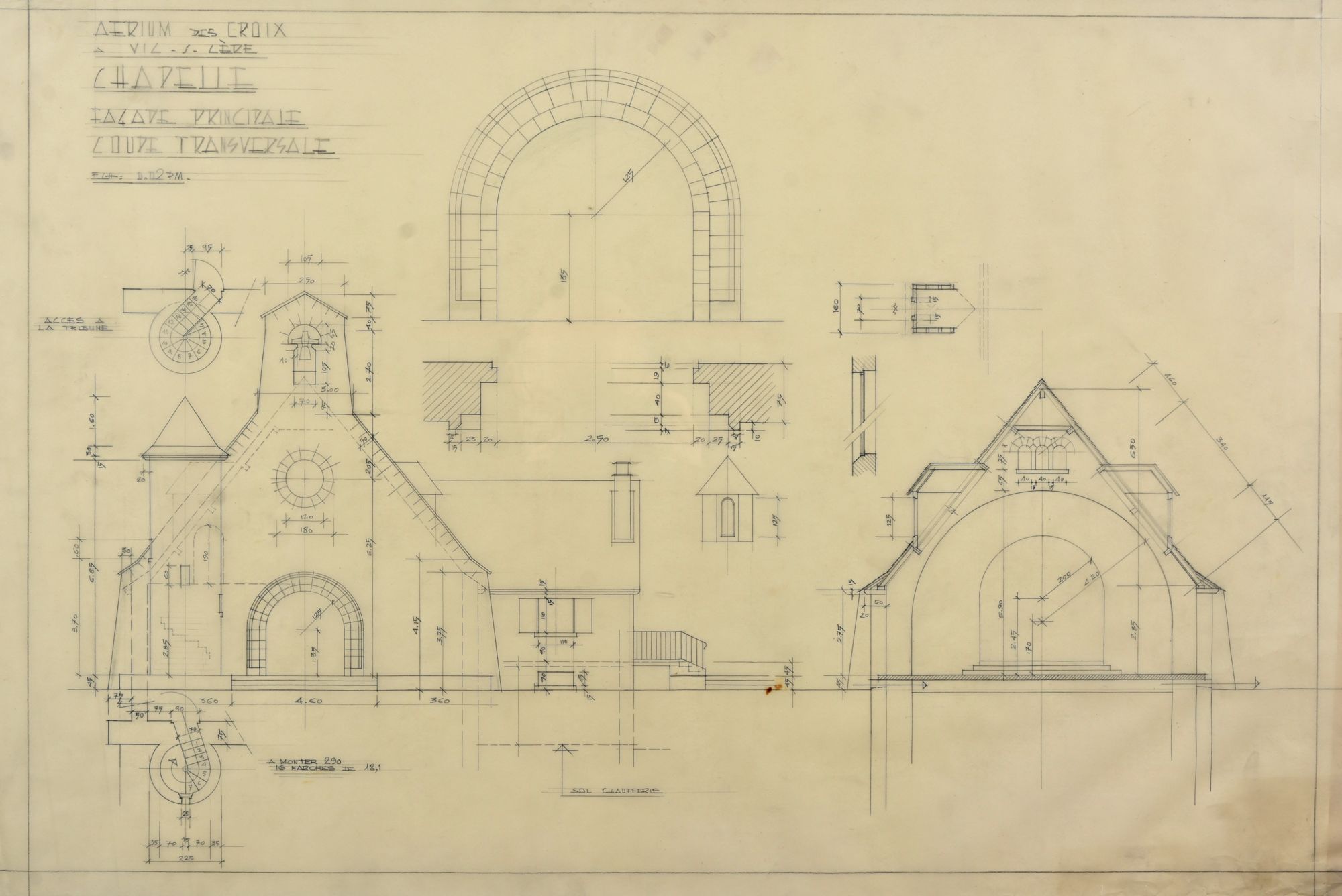 Plans de la chapelle par Alphé Delrieu [1962]