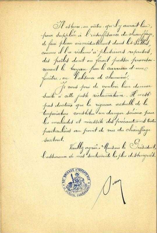 Lettre de plainte du général Besson (1893)