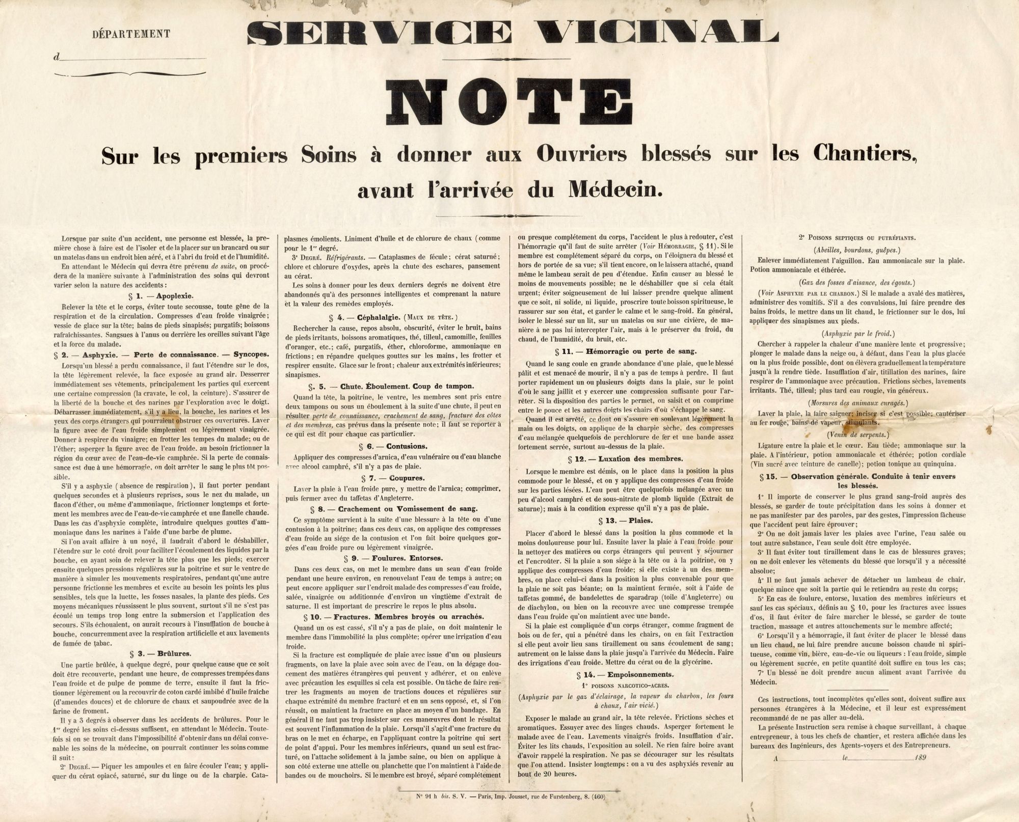 Sangsues, potions cordiales et compresses : les premiers soins aux ouvriers blessés à la fin du XIXe siècle