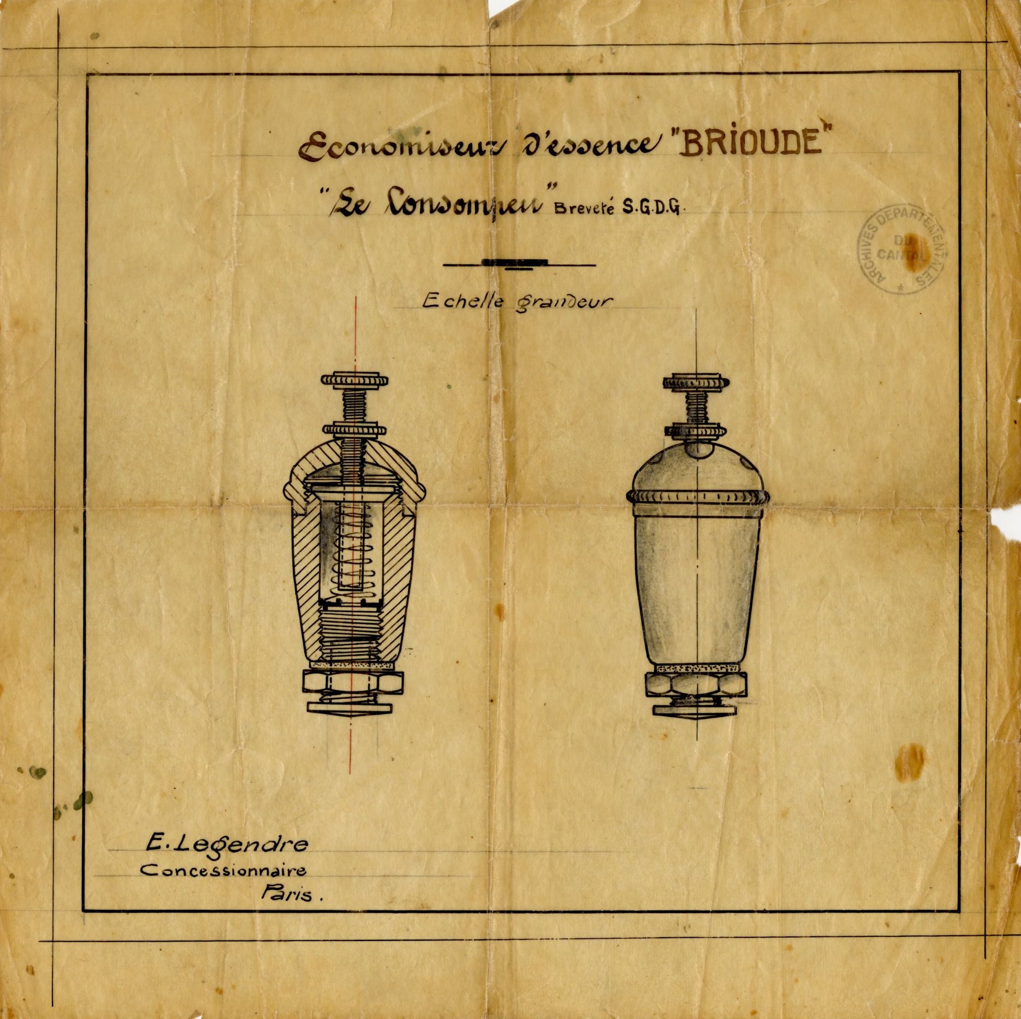 Le « Consompeu » ou  économiseur d’essence « Brioude »