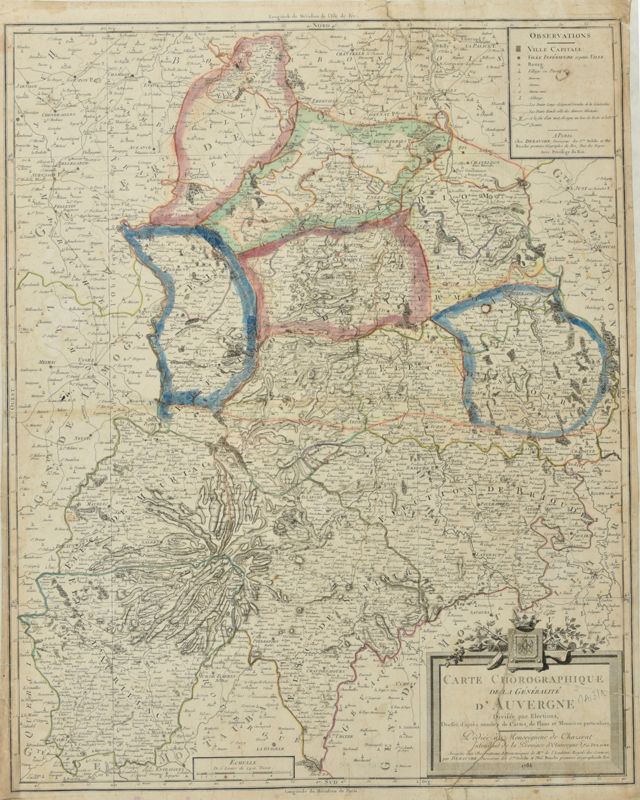 Carte de la généralité d'Auvergne (1786)