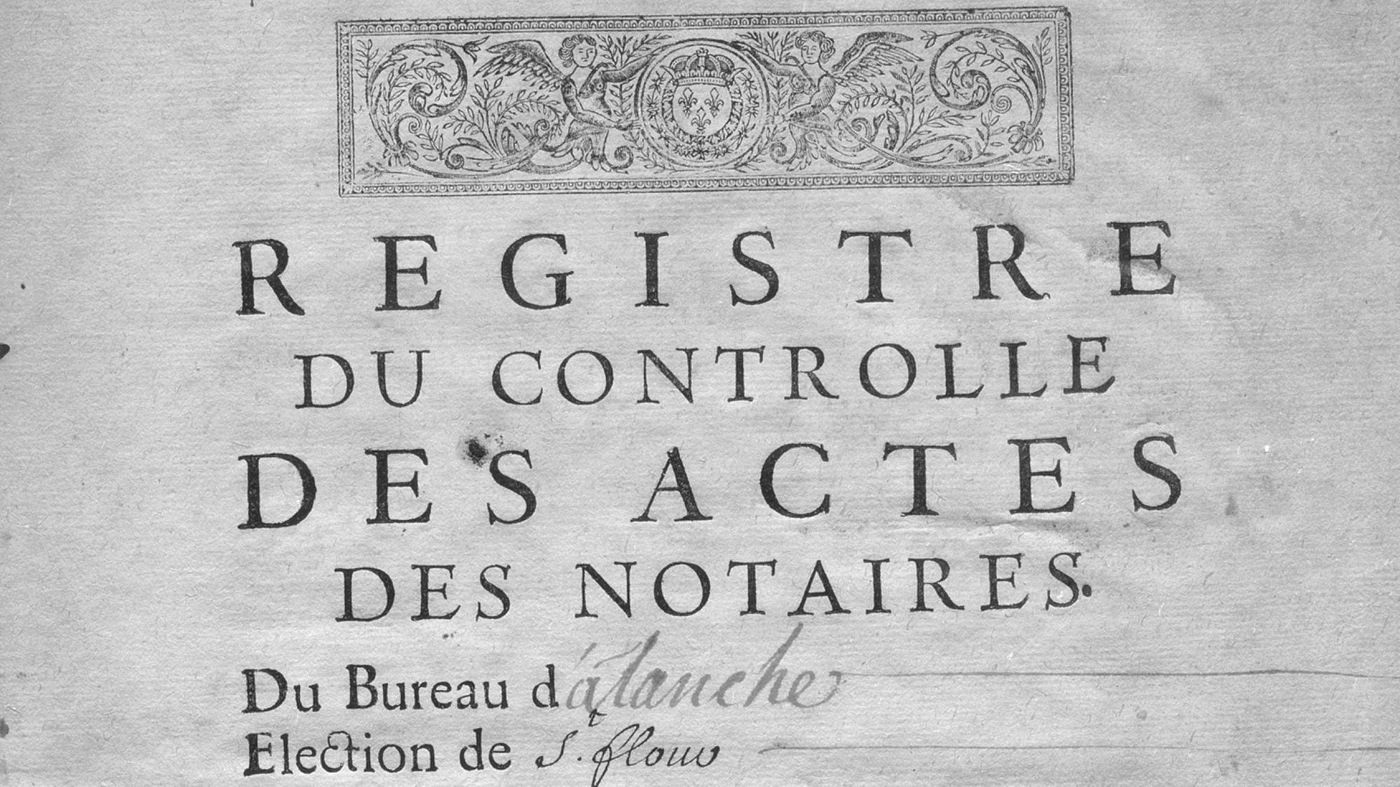 Registres du Contrôle des actes notariés et sous-seing privé numérisés