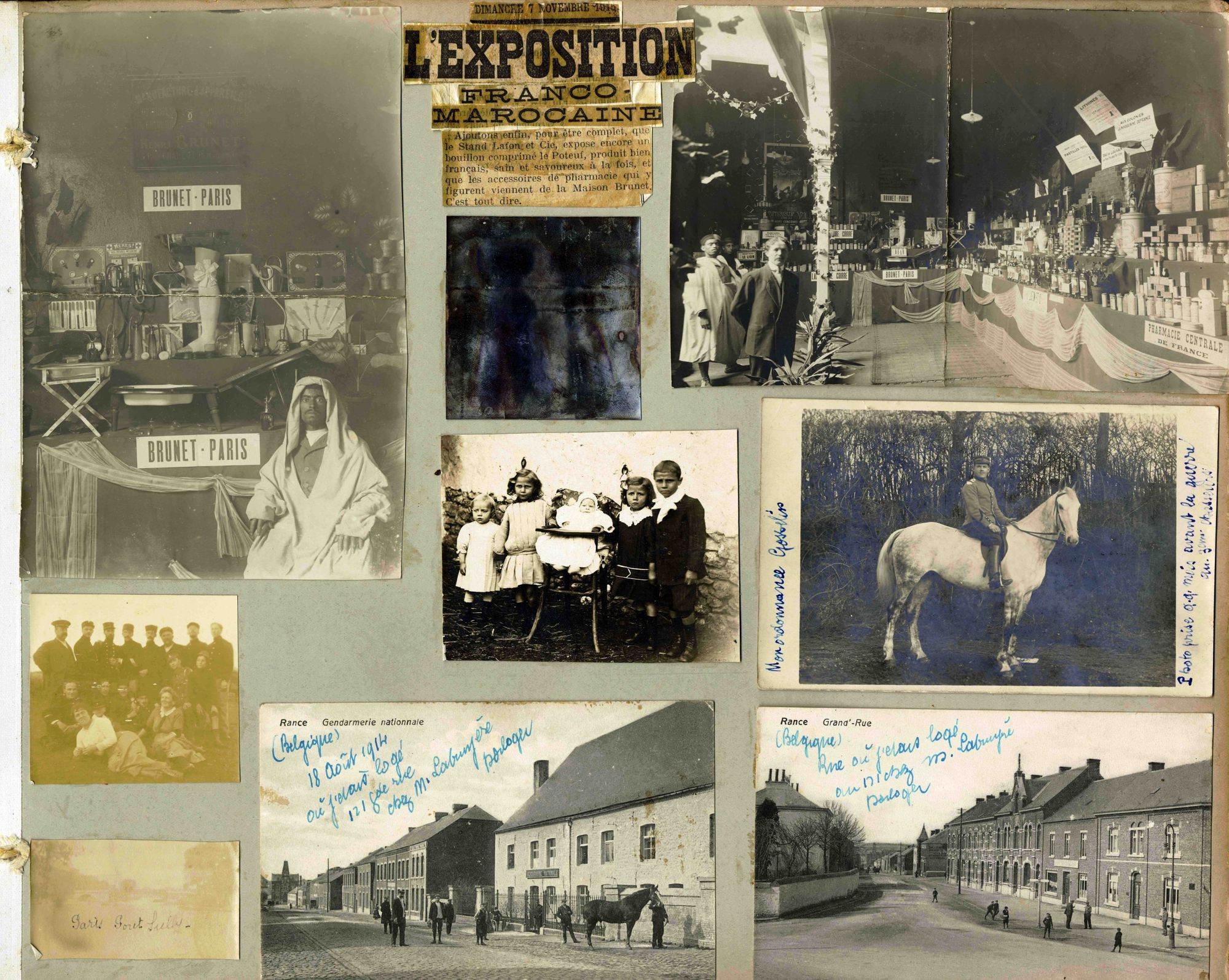 Album photographique constitué par le lieutenant de réserve de cavalerie Maurice Brunet