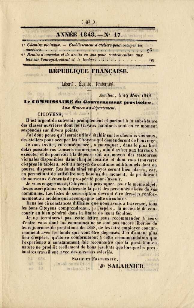 La société française dans le Cantal au XIXe siècle