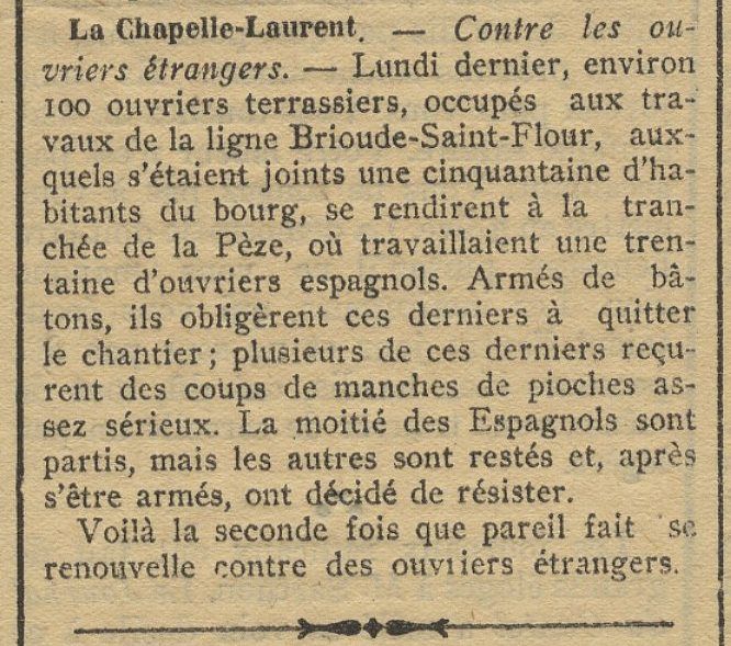 L'immigration et la place des étrangers dans le Cantal (1880-1914)