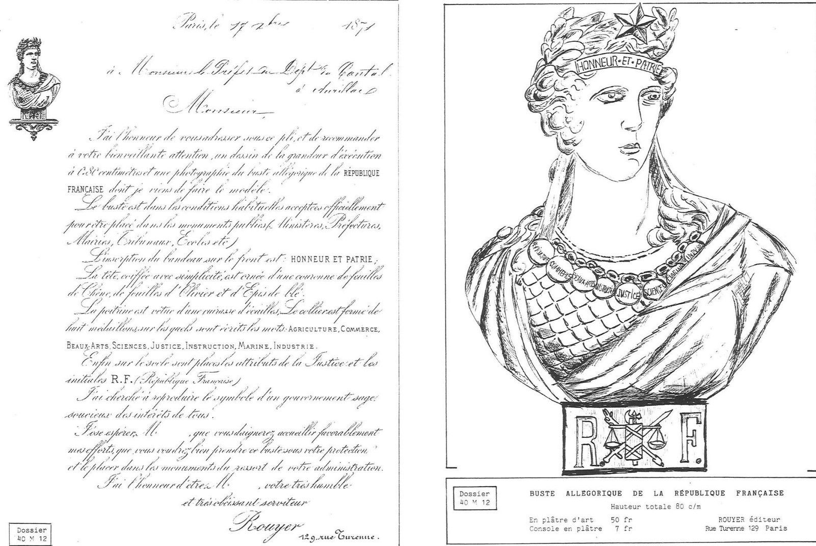 Buste de Marianne (cote ADC : 76 J 50)