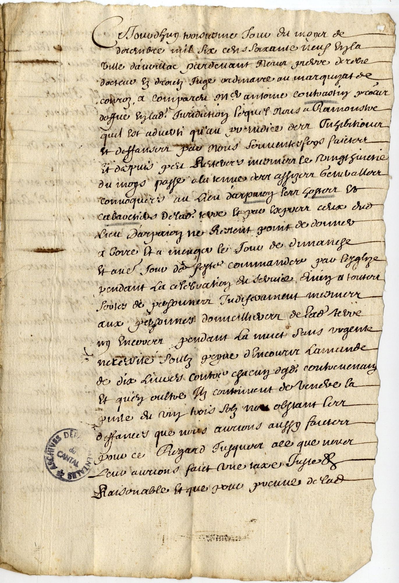 Les cabaretiers hors-la-loi d'Arpajon (1669)