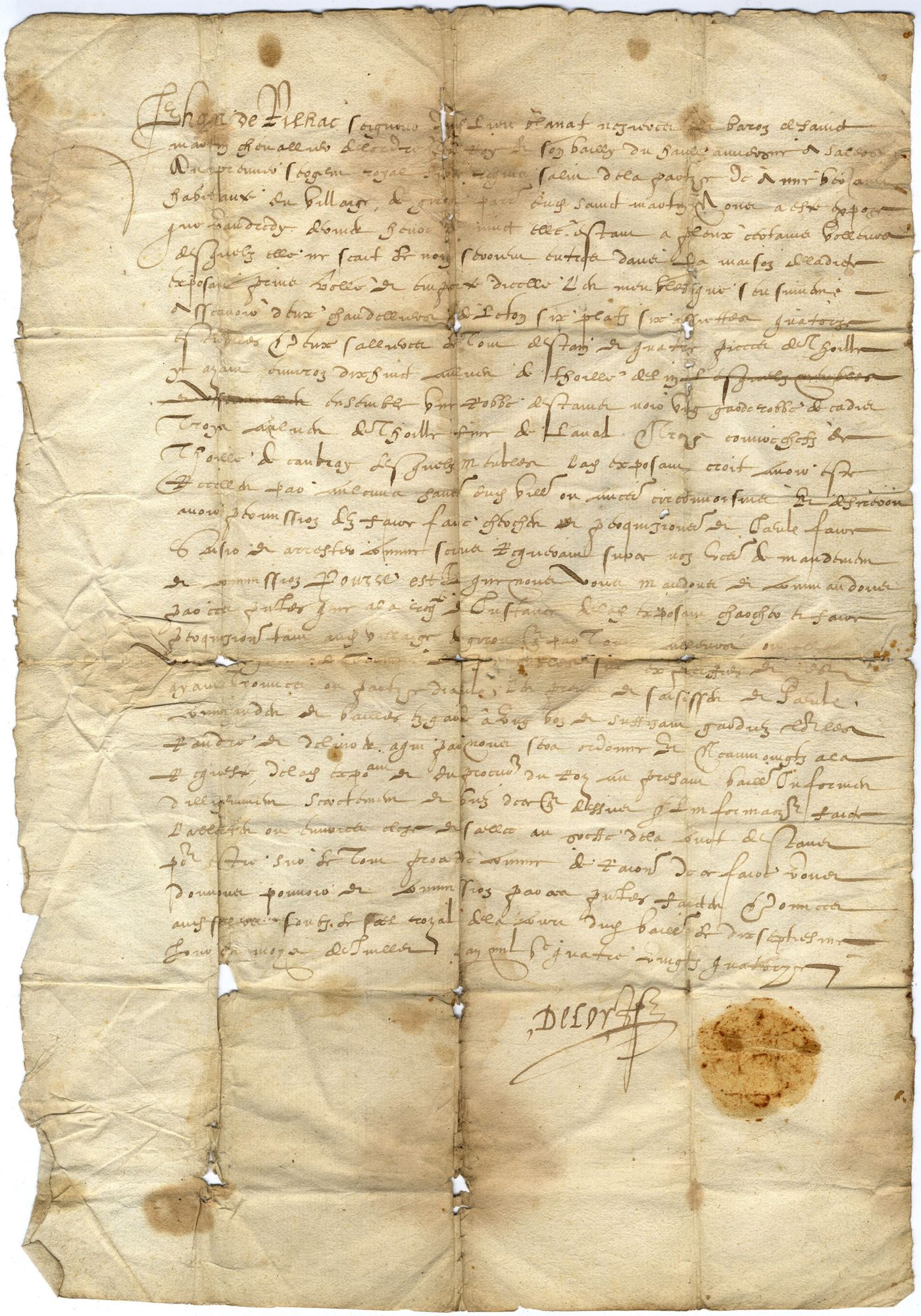 Vol à Saint-Martin-Valmeroux : un mandement de perquisition du XVIe siècle