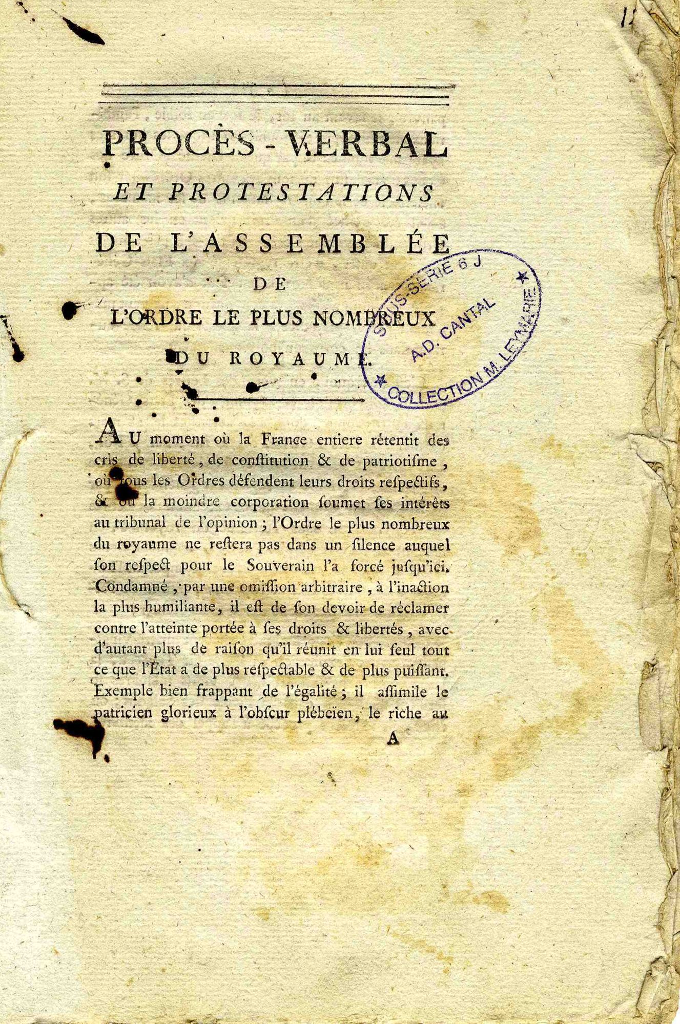 Les doléances de l’ordre le plus nombreux du royaume : les maris cocus (1789)