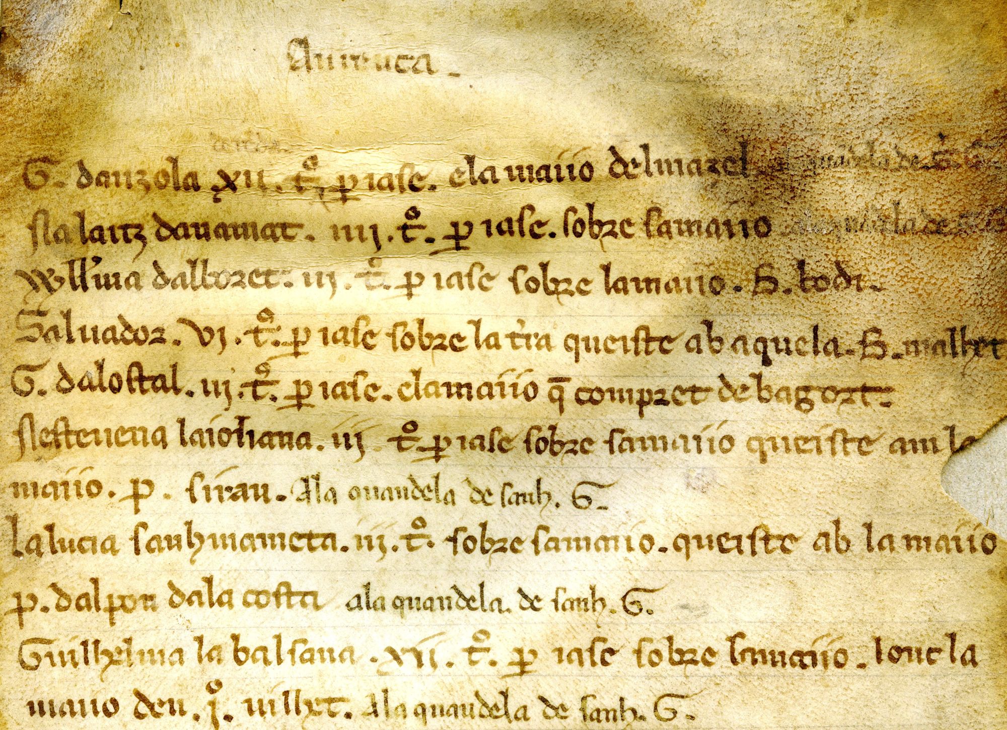 Liève de la rente de la chandelle de Saint-Géraud d’Aurillac (XIIIe siècle)